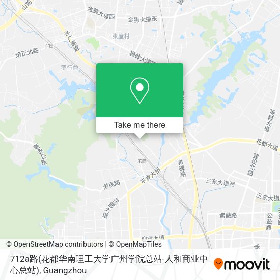 712a路(花都华南理工大学广州学院总站-人和商业中心总站) map