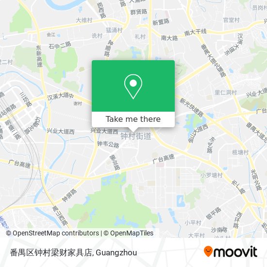 番禺区钟村梁财家具店 map