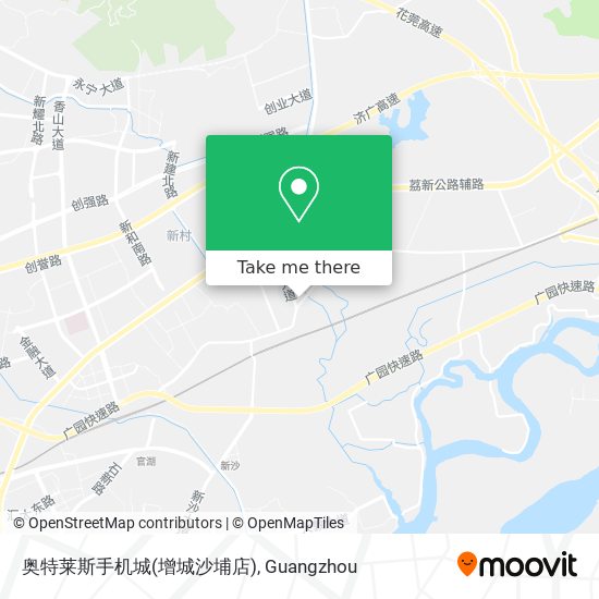 奥特莱斯手机城(增城沙埔店) map