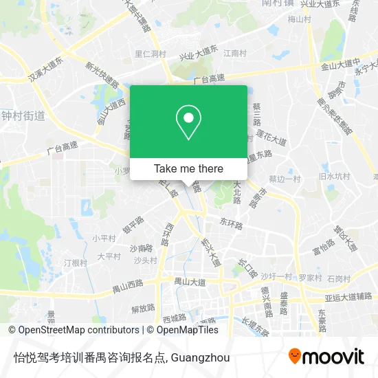 怡悦驾考培训番禺咨询报名点 map