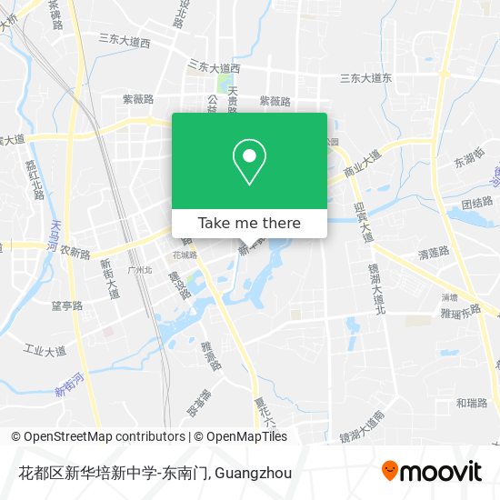 花都区新华培新中学-东南门 map