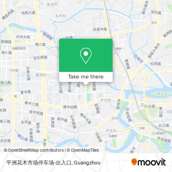 平洲花木市场停车场-出入口 map