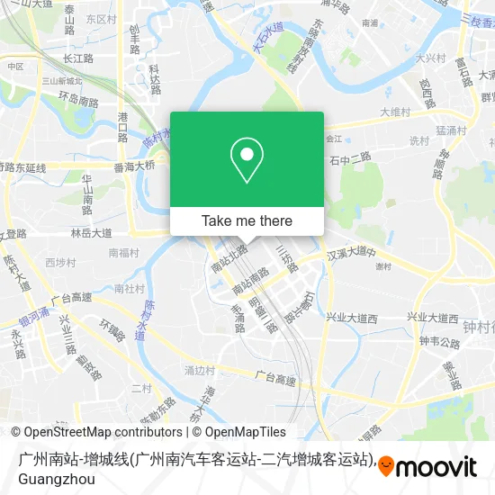 广州南站-增城线(广州南汽车客运站-二汽增城客运站) map