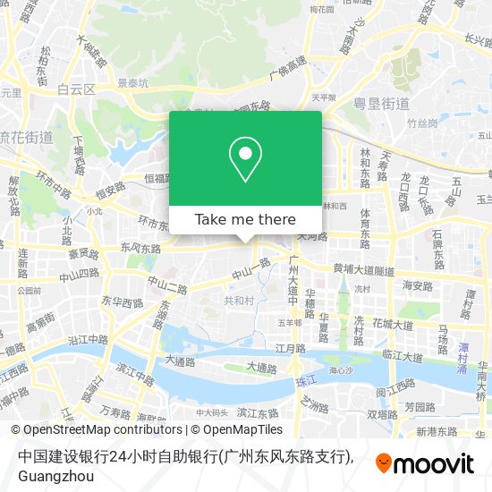中国建设银行24小时自助银行(广州东风东路支行) map