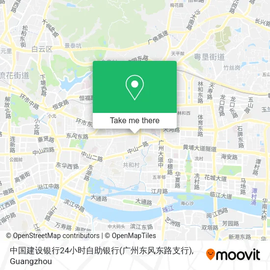 中国建设银行24小时自助银行(广州东风东路支行) map