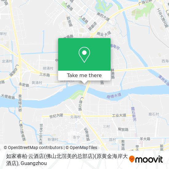 如家睿柏·云酒店(佛山北滘美的总部店)(原黄金海岸大酒店) map