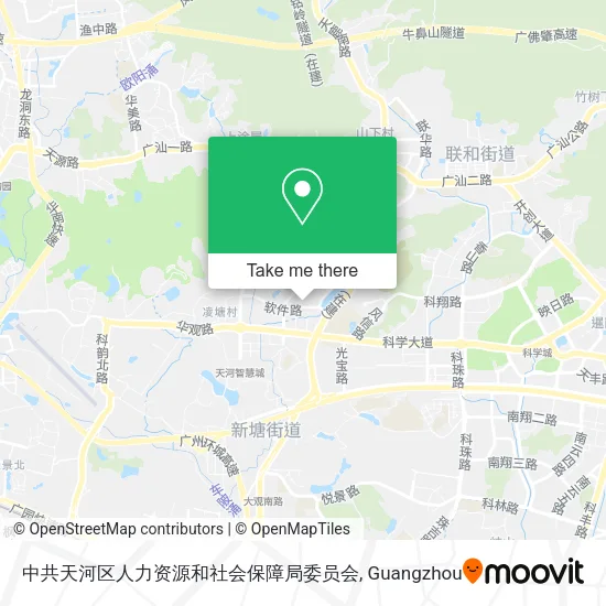 中共天河区人力资源和社会保障局委员会 map
