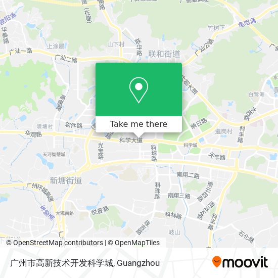 广州市高新技术开发科学城 map