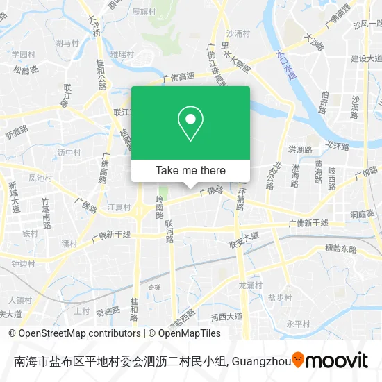 南海市盐布区平地村委会泗沥二村民小组 map