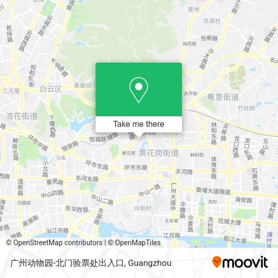 广州动物园-北门验票处出入口 map