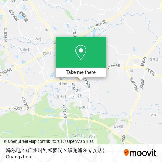 海尔电器(广州时利和萝岗区镇龙海尔专卖店) map