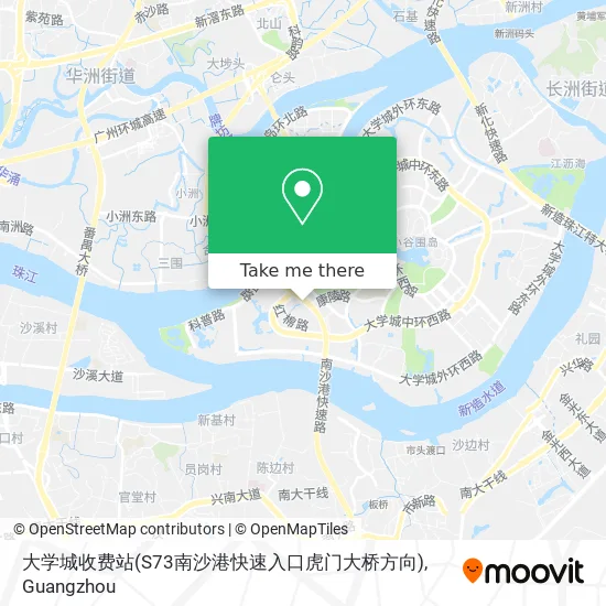 大学城收费站(S73南沙港快速入口虎门大桥方向) map