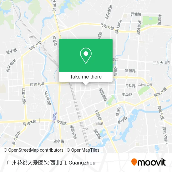 广州花都人爱医院-西北门 map