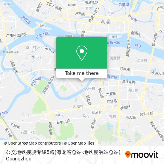 公交地铁接驳专线5路(海龙湾总站-地铁厦滘站总站) map