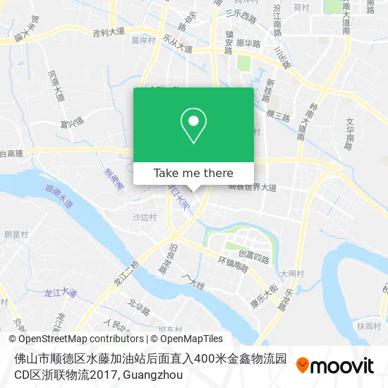 佛山市顺德区水藤加油站后面直入400米金鑫物流园CD区浙联物流2017 map