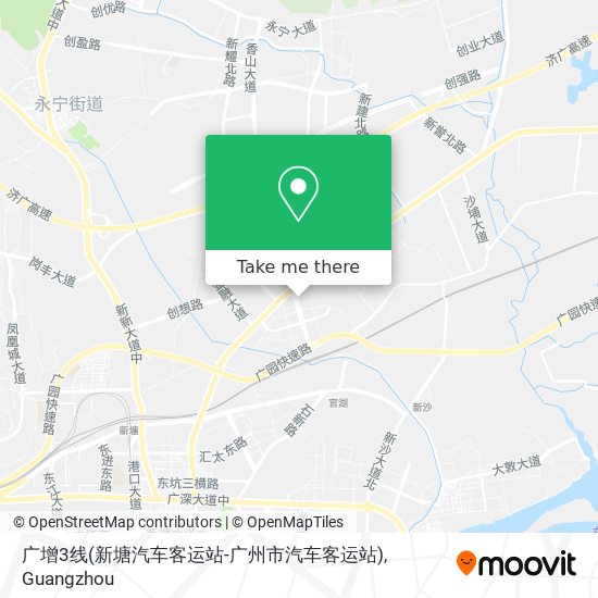 广增3线(新塘汽车客运站-广州市汽车客运站) map