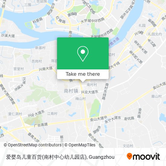 爱婴岛儿童百货(南村中心幼儿园店) map