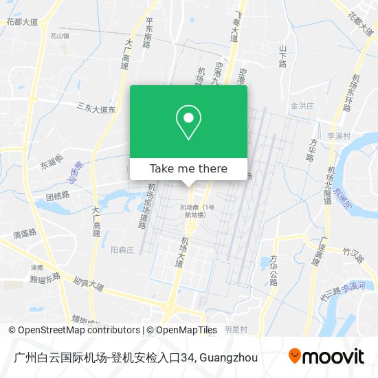 广州白云国际机场-登机安检入口34 map