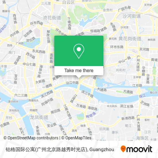 铂格国际公寓(广州北京路越秀时光店) map
