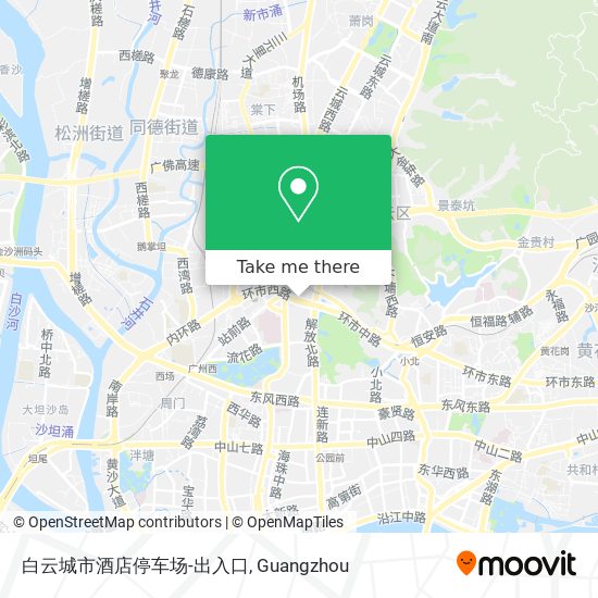白云城市酒店停车场-出入口 map