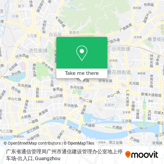 广东省通信管理局广州市通信建设管理办公室地上停车场-出入口 map