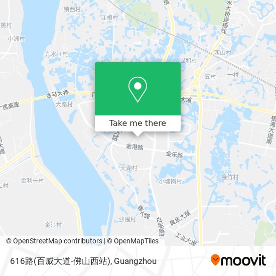 616路(百威大道-佛山西站) map