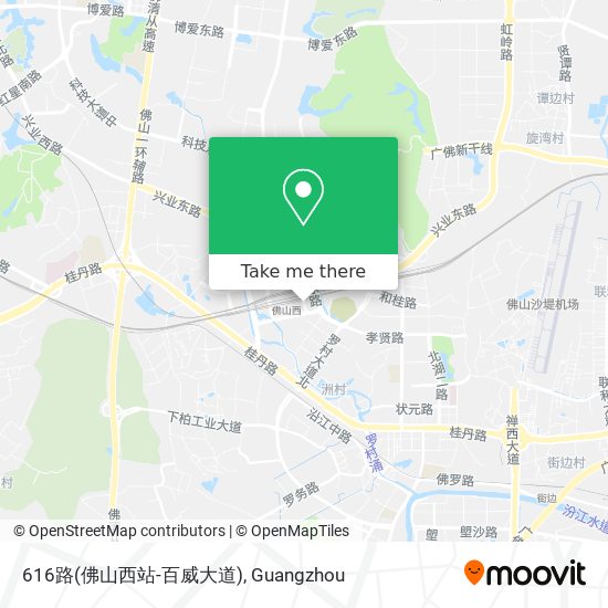 616路(佛山西站-百威大道) map