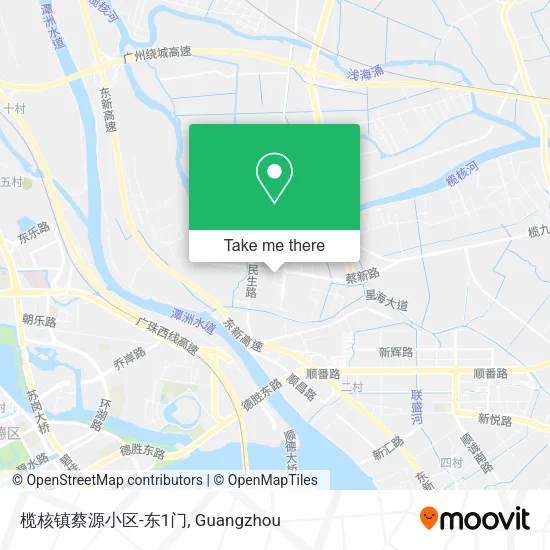 榄核镇蔡源小区-东1门 map