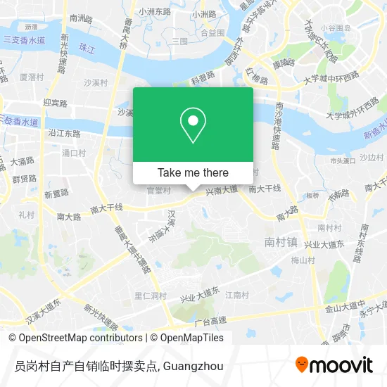 员岗村自产自销临时摆卖点 map