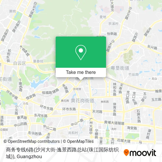 商务专线6路(沙河大街-逸景西路总站(珠江国际纺织城)) map
