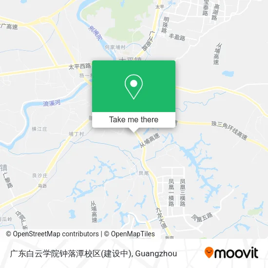 广东白云学院钟落潭校区(建设中) map