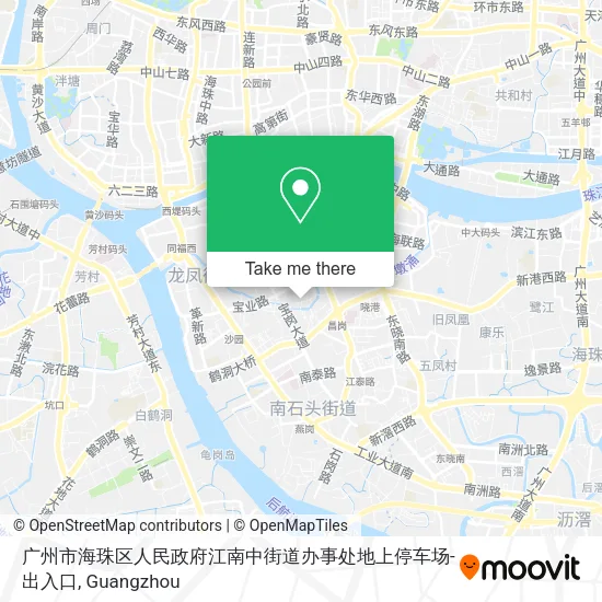 广州市海珠区人民政府江南中街道办事处地上停车场-出入口 map