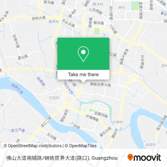 佛山大道南辅路/钢铁世界大道(路口) map