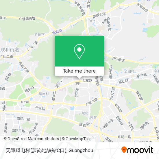 无障碍电梯(萝岗地铁站C口) map