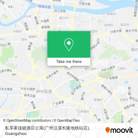 私享家连锁酒店公寓(广州汉溪长隆地铁站店) map