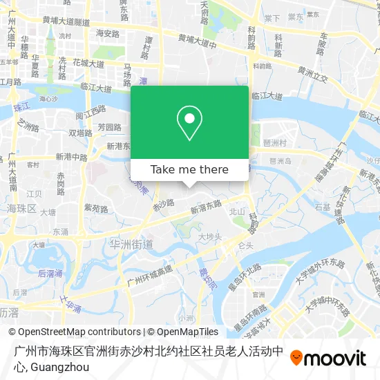 广州市海珠区官洲街赤沙村北约社区社员老人活动中心 map