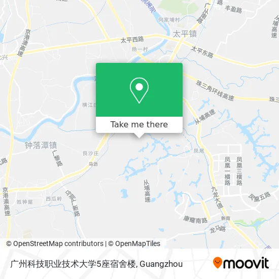 广州科技职业技术大学5座宿舍楼 map