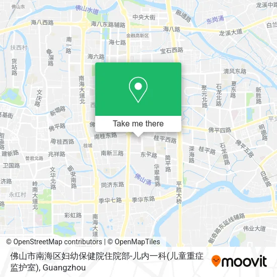 佛山市南海区妇幼保健院住院部-儿内一科(儿童重症监护室) map