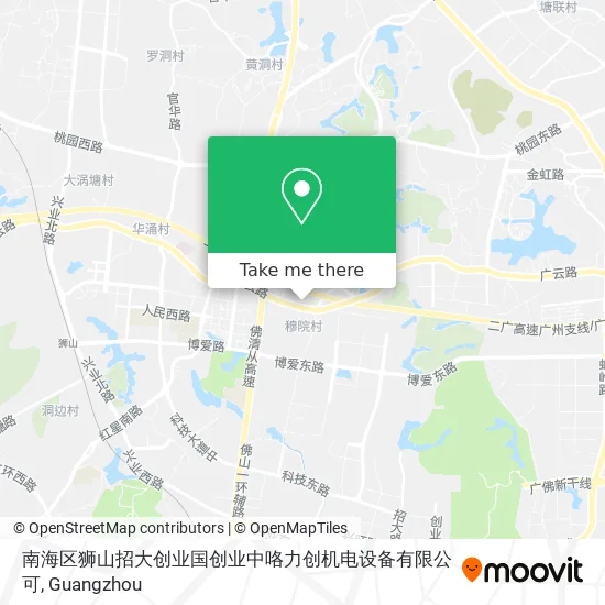 南海区狮山招大创业国创业中咯力创机电设备有限公可 map