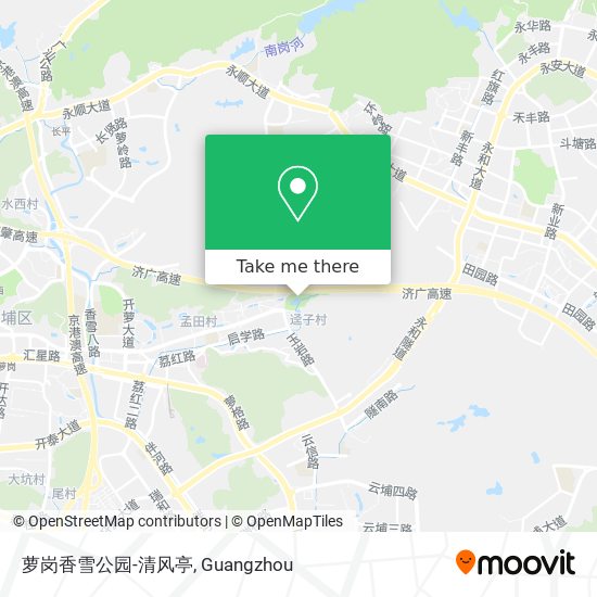 萝岗香雪公园-清风亭 map