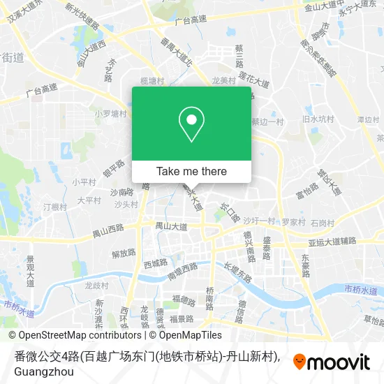 番微公交4路(百越广场东门(地铁市桥站)-丹山新村) map