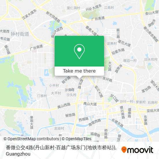 番微公交4路(丹山新村-百越广场东门(地铁市桥站)) map