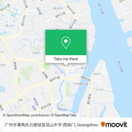 广州市番禺区石楼镇莲花山中学-西南门 map