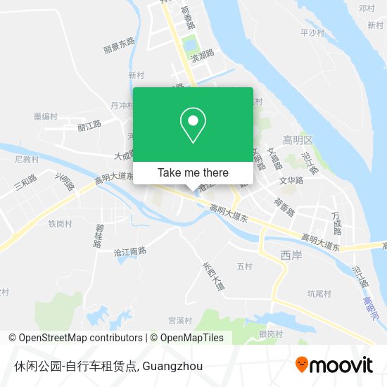 休闲公园-自行车租赁点 map