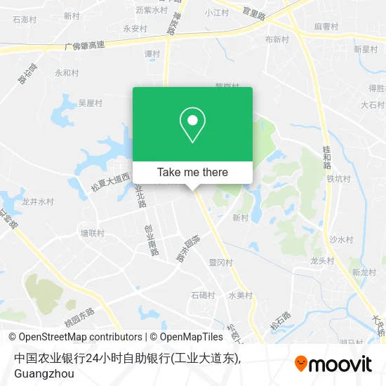 中国农业银行24小时自助银行(工业大道东) map