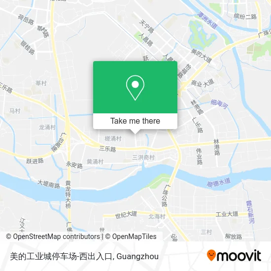 美的工业城停车场-西出入口 map