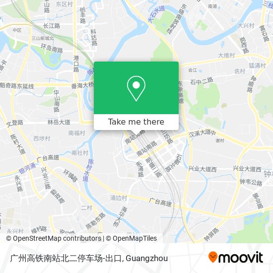 广州高铁南站北二停车场-出口 map