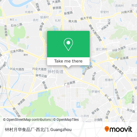 钟村月华食品厂-西北门 map