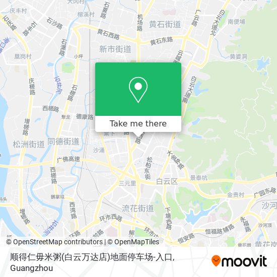 顺得仁毋米粥(白云万达店)地面停车场-入口 map