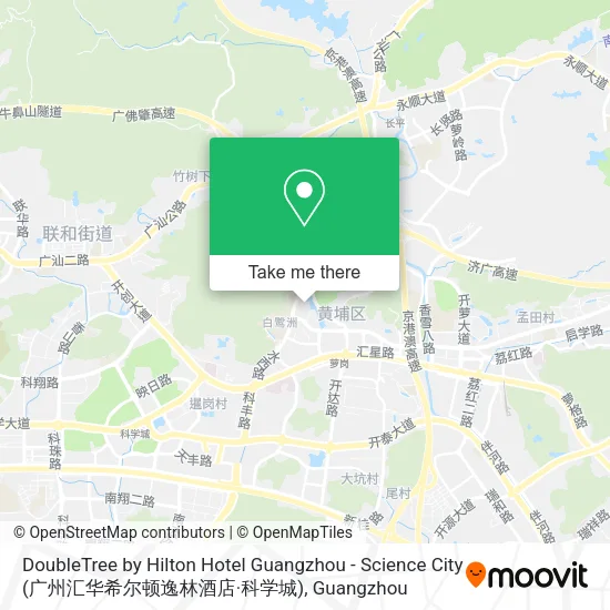 DoubleTree by Hilton Hotel Guangzhou - Science City (广州汇华希尔顿逸林酒店·科学城) map